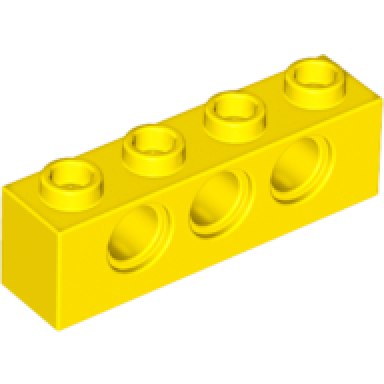 yellow technic brick 1 x 4 with holes