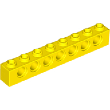 yellow technic brick 1 x 8 with holes