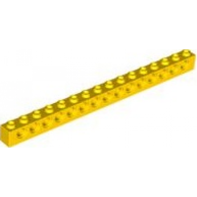 yellow technic brick 1 x 16 with holes