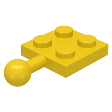 yellow plate modified 2 x 2 with tow ball