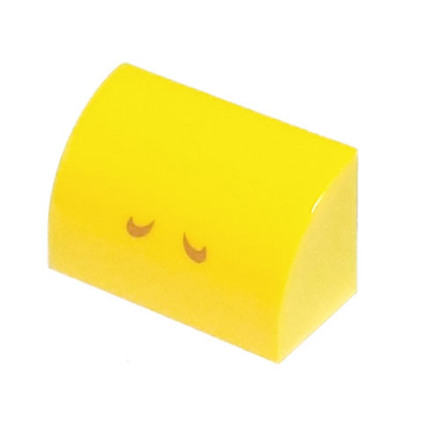 yellow slope curved 1 x 2 with 2 medium nougat curved lines pattern super mario kamek toady nostrils