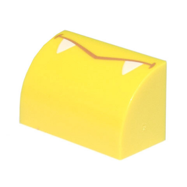yellow slope curved 1 x 2 with medium nougat pointed closed mouth white fangs pattern super mario kamek lower face