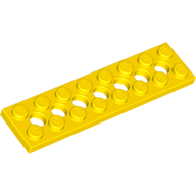 yellow technic plate 2 x 8 with 7 holes