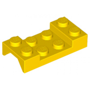 yellow vehicle mudguard 2 x 4 with arch studded