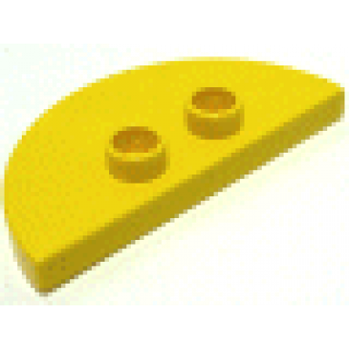 yellow duplo tile modified 2 x 4 x 1 3 thin half circle with 2 studs