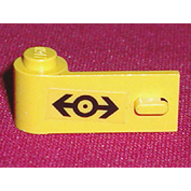 yellow door 1 x 3 x 1 left with train logo black pattern sticker - set 4546