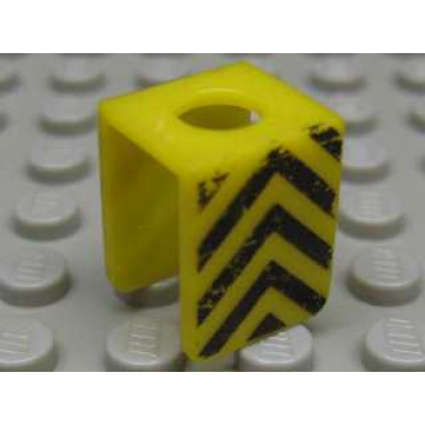 yellow minifigure vest with black upward chevrons pattern on both sides