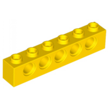 yellow technic brick 1 x 6 with holes