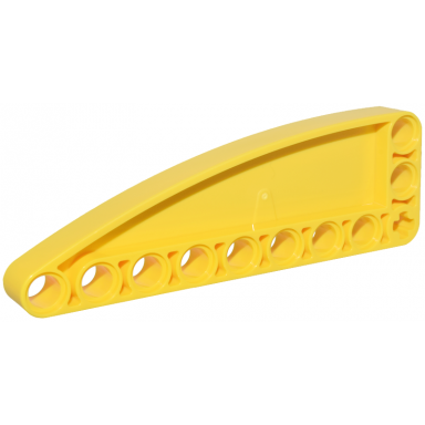 yellow technic liftarm modified l-shape quarter ellipse thick 3 x 9