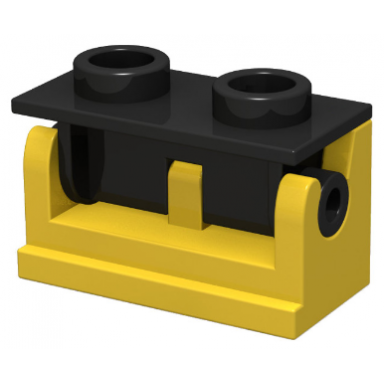 yellow hinge brick 1 x 2 with black top plate 3937 3938