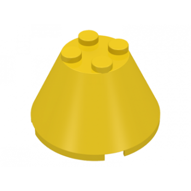 yellow cone 4 x 4 x 2 without axle hole