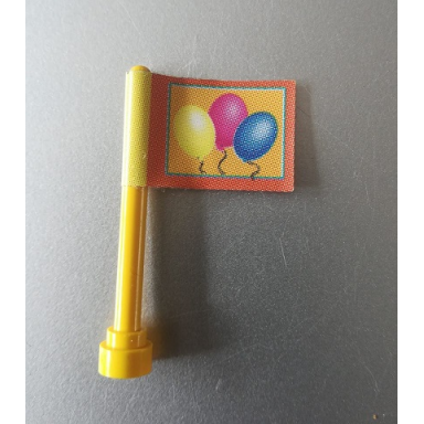 yellow antenna 4h with flag with yellow pink and blue balloons pattern sticker - set 3159