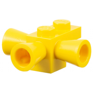 yellow brick modified 1 x 1 with 3 loudspeakers space positioning rockets
