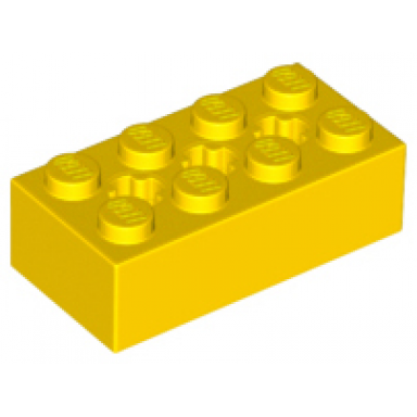 yellow technic brick 2 x 4 with 3 axle holes
