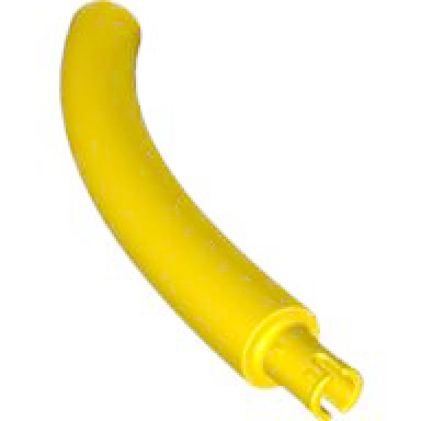 yellow dinosaur tail neck middle section with bar hole and technic pin
