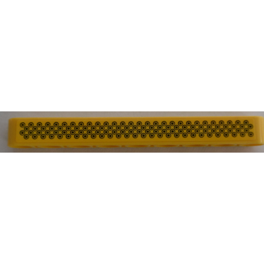 yellow technic liftarm thick 1 x 9 with black dots in black circles tread plate pattern sticker - set 42074