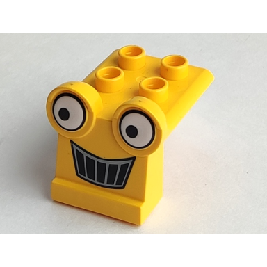 yellow duplo backhoe grille with scoops face pattern