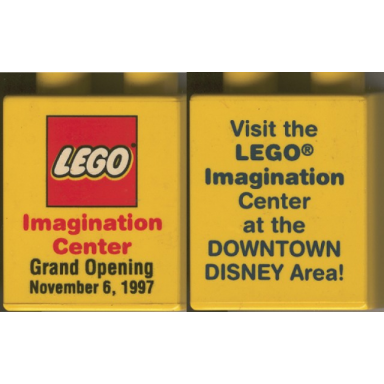 yellow duplo brick 1 x 2 x 2 with imagination center disney orlando grand opening pattern
