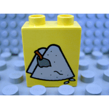 yellow duplo brick 1 x 2 x 2 with cement heaps and trowel pattern