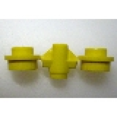 yellow plate round 1 x 1 2 on sprue