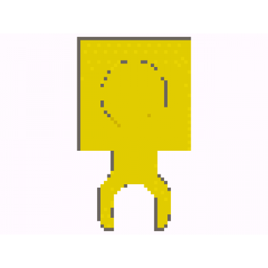 yellow plate modified 1 x 1 with open o clip thin vertical grip