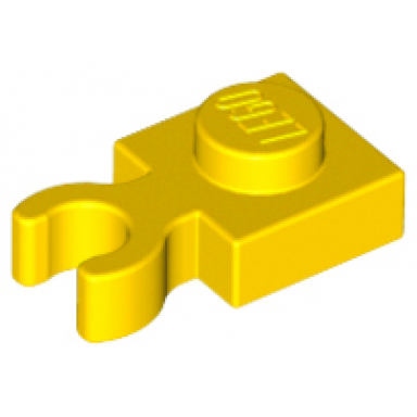 yellow plate modified 1 x 1 with open o clip thick vertical grip