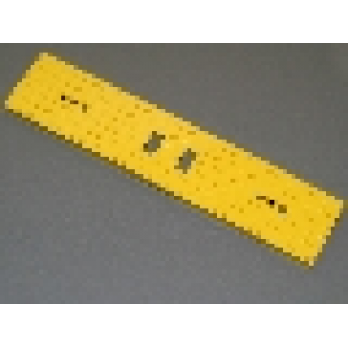 yellow train base 6 x 28 with 3 round holes each end and 1 x 2 cutouts