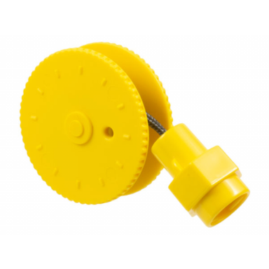 yellow duplo winch drum narrow with 10l dark gray string and yellow stud holder hexagonal