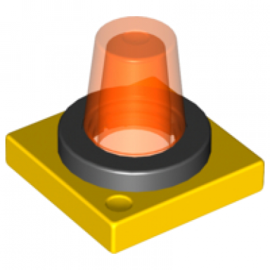 yellow duplo revolving-style safety light base with trans-neon orange light