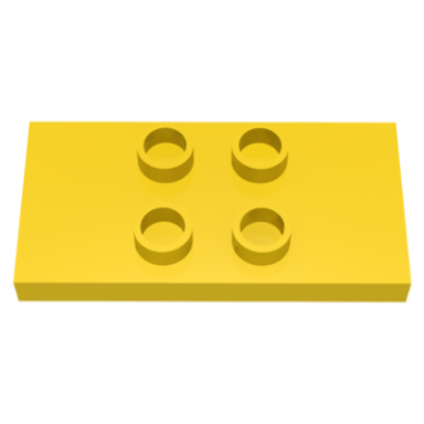 yellow duplo tile modified 2 x 4 x 1 3 thin with 4 center studs