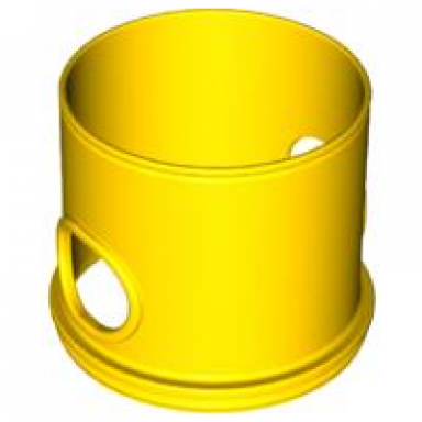 yellow duplo ball tube straight with opposing oval holes