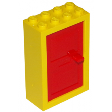 yellow door frame 2 x 4 x 5 with red door 1 x 4 x 5 4130 4131