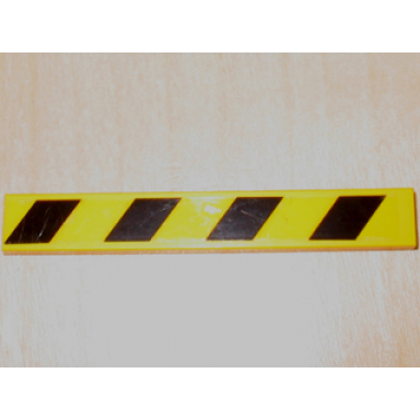 yellow tile 1 x 8 with black and yellow danger stripes pattern sticker - set 4853