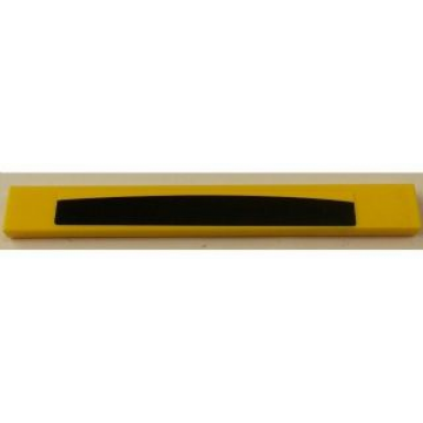 yellow tile 1 x 8 with black bow truncated on yellow background pattern sticker - set 8143