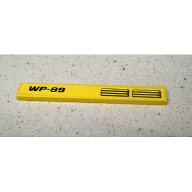 yellow tile 1 x 8 with wp-89 on left and engine vents on right pattern sticker - set 42035