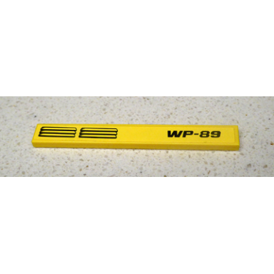 yellow tile 1 x 8 with wp-89 on right and engine vents on left pattern sticker - set 42035