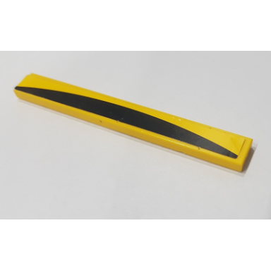 yellow tile 1 x 8 with black arch inverse pattern sticker - set 8169