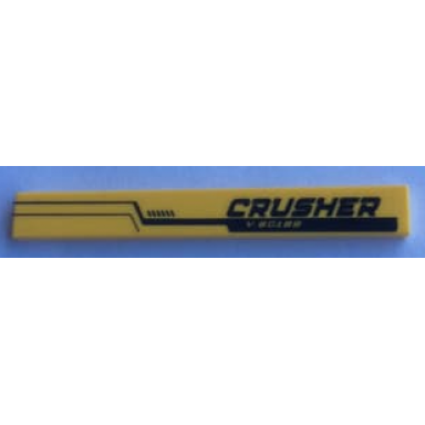 yellow tile 1 x 8 with crusher and v.60188 pattern model left side sticker - set 60188