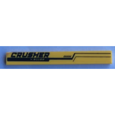 yellow tile 1 x 8 with crusher and v.60188 pattern model right side sticker - set 60188