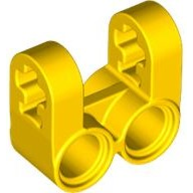 yellow technic axle and pin connector perpendicular double split