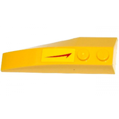 yellow wedge 6 x 2 right with red swoosh with tick pointing towards straight side pattern sticker - set 75092