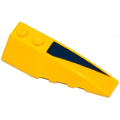 yellow wedge 6 x 2 right with dark blue triangle pattern sticker - set 76019