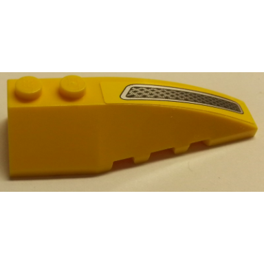 yellow wedge 6 x 2 right with engine vent hole pattern sticker - set 8166