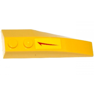 yellow wedge 6 x 2 left with red swoosh with tick pointing towards straight side pattern sticker - set 75092