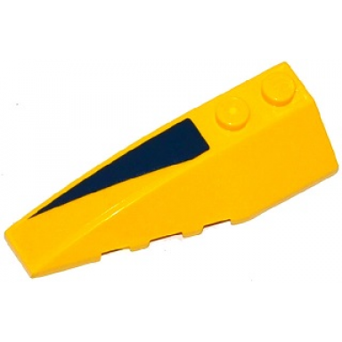 yellow wedge 6 x 2 left with dark blue triangle pattern sticker - set 76019