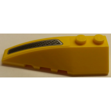 yellow wedge 6 x 2 left with engine vent hole pattern sticker - set 8166