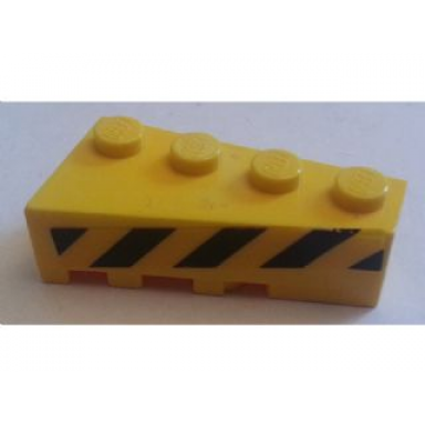 yellow wedge 4 x 2 right with black and yellow danger stripes pattern sticker - set 7243