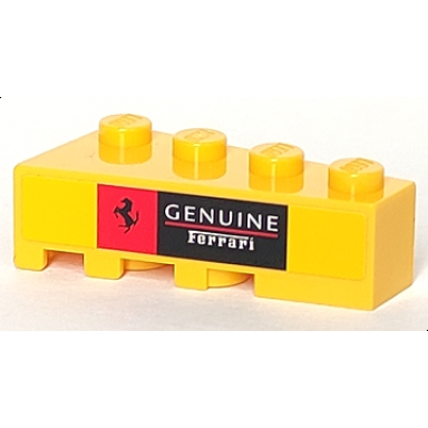 yellow wedge 4 x 2 right with white genuine ferrari and red and black ferrari logo pattern sticker - set 8143