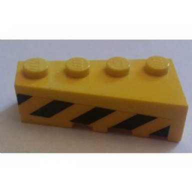 yellow wedge 4 x 2 left with black and yellow danger stripes pattern sticker - set 7243