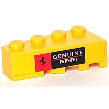 yellow wedge 4 x 2 left with white genuine ferrari and red and black ferrari logo pattern sticker - set 8143